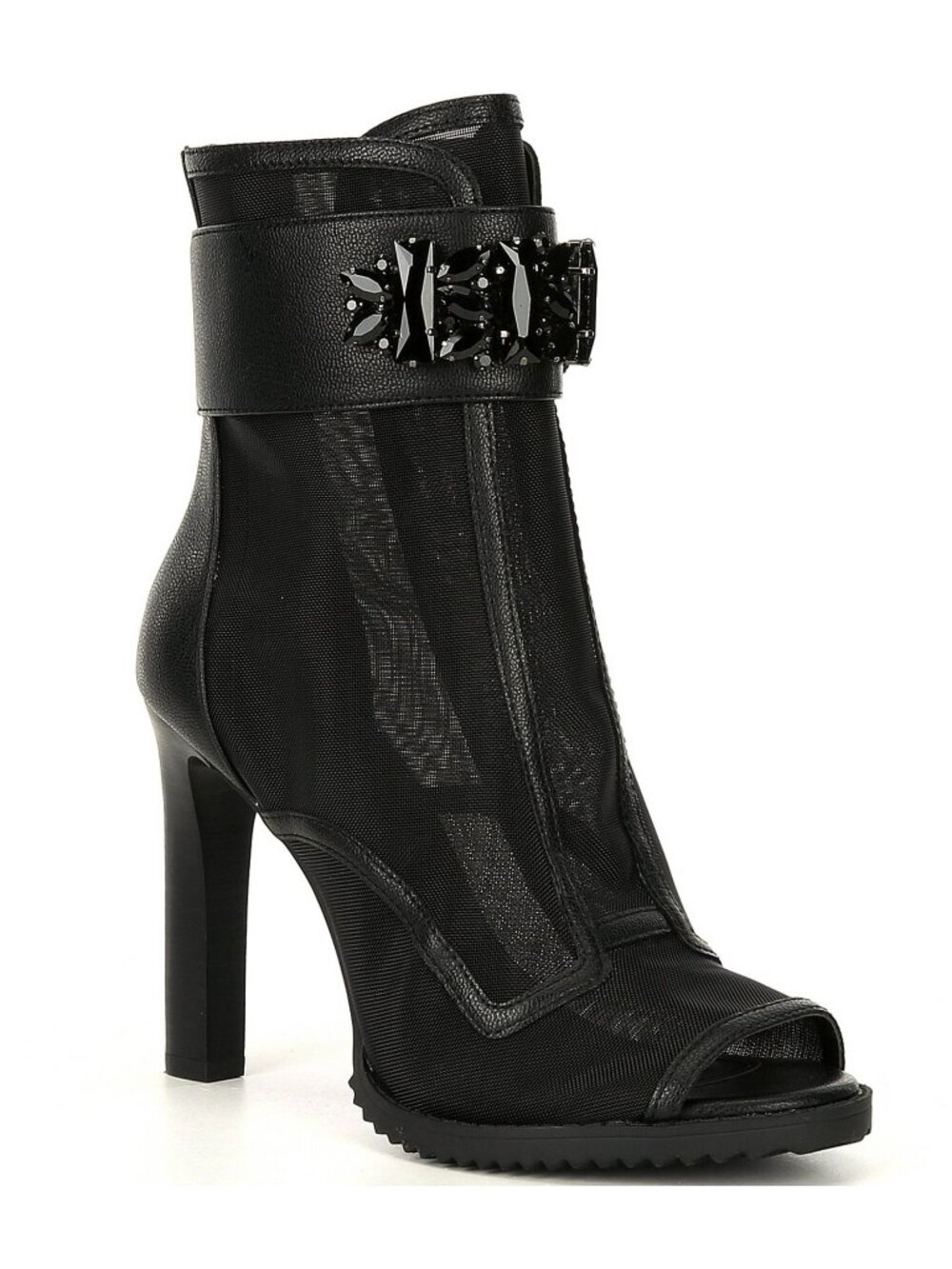 KARL LAGERFELD Blayze Black Mesh Jeweled Heels Size 5 NEW without box